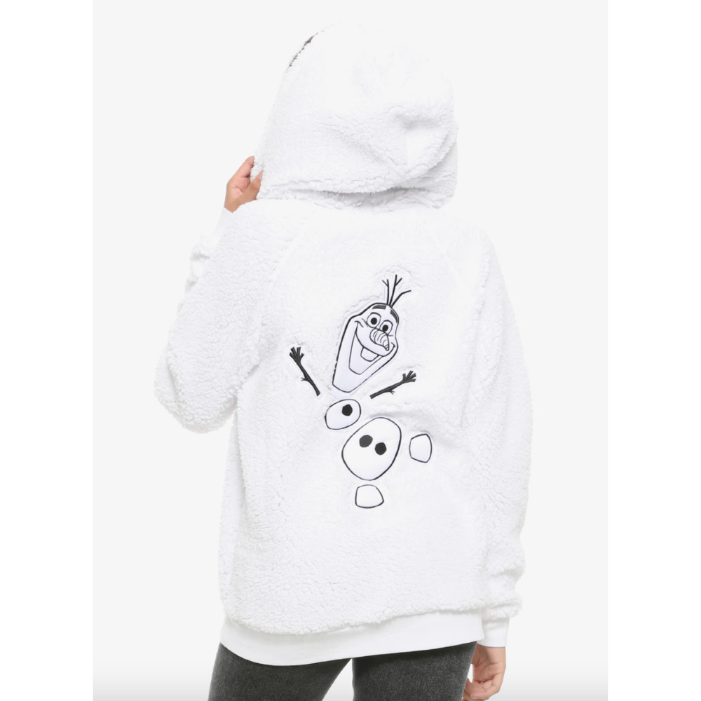 DISNEY FROZEN 2 OLAF FUZZY HOODIE SWEATER